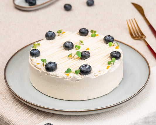 Vanilla Blueberry Cake (Eggless)